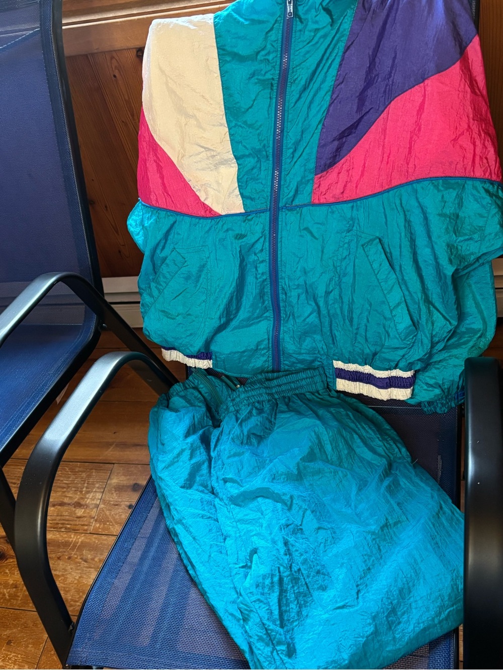 Teal Colorblock Women's Track Joggers - Retro Sporty Style